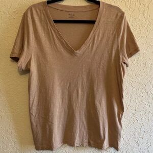 Madewell V Neck Short Sleeve T Shirt Color Blush Size Large